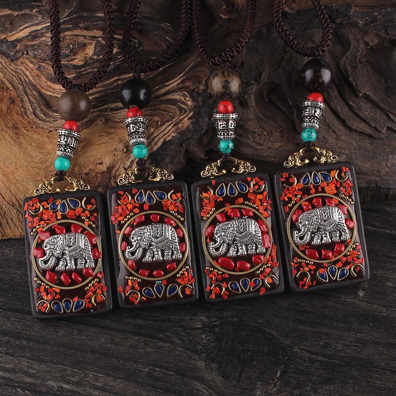 

ebony elephant Jewelry Original hand-made Nepal cross pestle peace brand exotic style long necklace ethnic style accessories