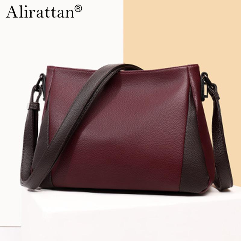 

Women's Bag PU Design 2021 New Fashion Trendy Ladies Hit Color Soft Leather Large Capacity Women's Shoulder Diagonal Bag, Red