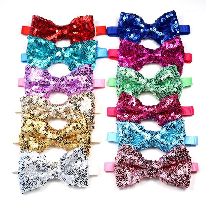 

30pcs Christmas Pet Dog Grooming Products Pet Bowties Neckties Shining Dog Cat Wedding Accessories New Year Bow Tie1, Mix color