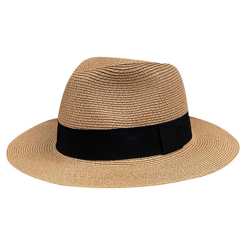 

2021 Spring and Summer Lady Beach Straw Hats Adult Outdoor Fishing Sun Cap Men Big Size Fedora Hat 55-58cm 59-60cm, B4