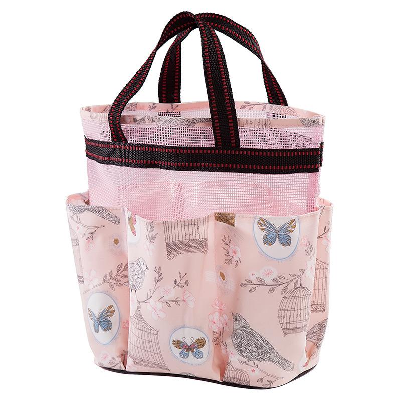 

Quick Dry Flower Bird Storage Bags Hanging Mesh Bathroom Bag Shower Tote Caddy Cosmetics Organizer Portable Bath Bags