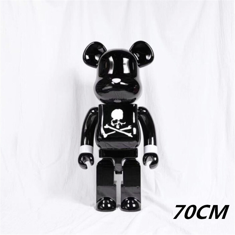 

HOT 1000% 70CM Bearbrick Evade glue Skull White and Black bear figures Toy For Collectors Be@rbrick Art Work model decorations kids gift