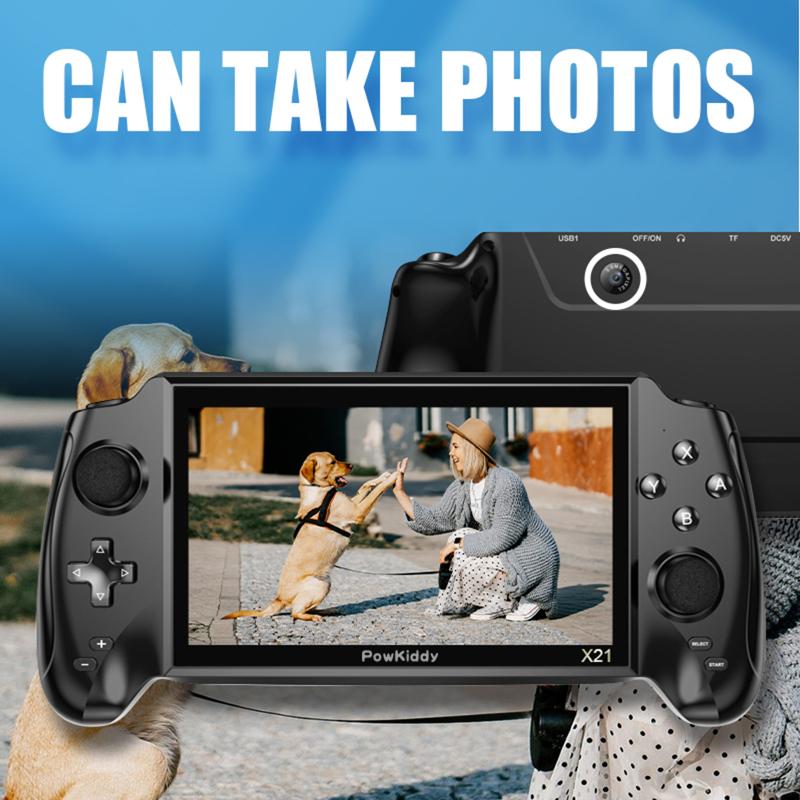 

Powkiddy New X21 Handheld Game Console 7 inch HD Retro Game Player Double Joystick Gamepad Built in 3000 For Children