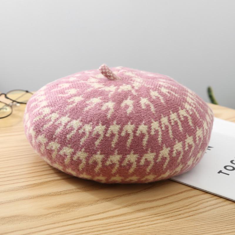 

2020 Fashion Womens Beret Cap Female Warm Painter Cap Flat Top Octagonal Hat Bonnet