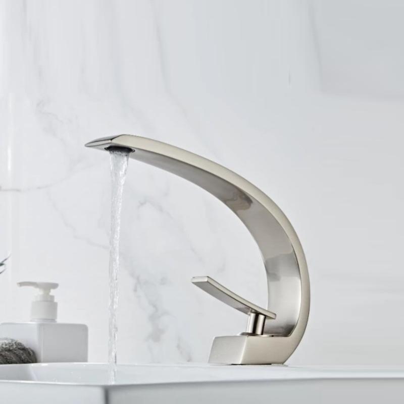 

Basin Faucet Modern Bathroom Mixer Tap Nickel/Black/Gold Wash basin Faucet Single Handle Hot and Cold Waterfall