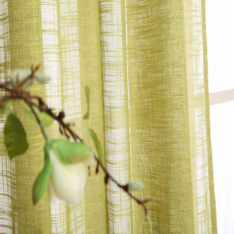

1pcs Window Tulle Curtains Yarn and Cotton Rod Pocket Blind Drapes Panel for Living Room Kitchen Bedroom Door Solid Color Sheer, White