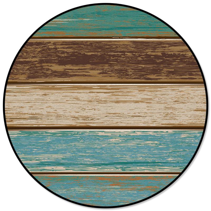 

Wooden Planks Rustic Print Round Carpets for Kids Room Big Area Rug Floor Mat For Bedroom Living Room Home Decor, As pic