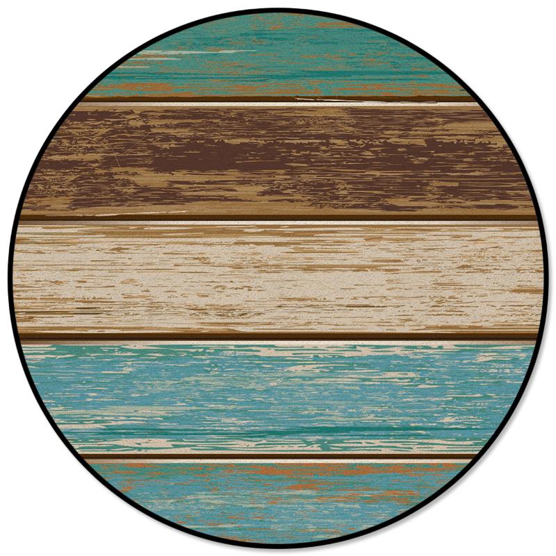 

Wooden Planks Rustic Print Round Carpets for Kids Room Big Area Rug Floor Mat For Bedroom Living Room Home Decor, As pic