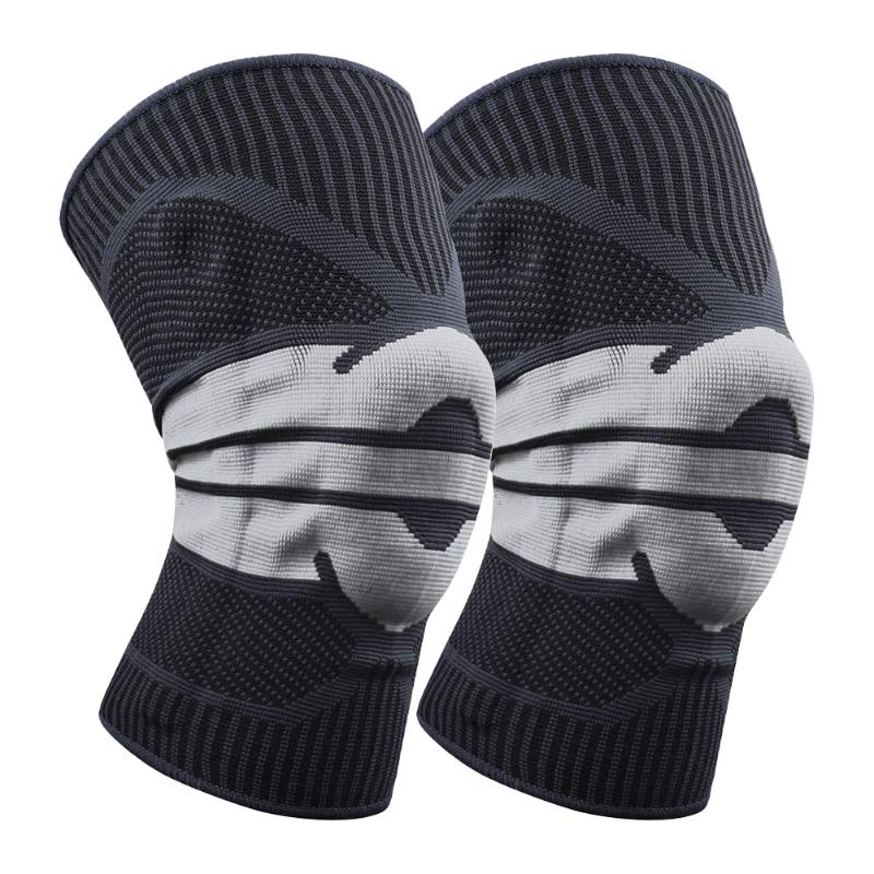 

1PCS Compression Knee Support Sleeve Protector Elastic Knee Pads Brace Springs Gym Sports Basketball Volleyball Running Black, White