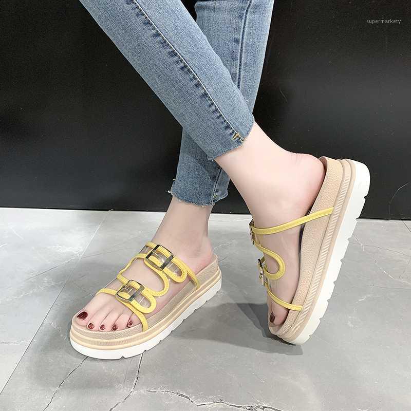 

Slippers Women Summer Sell Well Sexy Open Toed Transparent Upper Fashion Outdoor Thick Bottom Leisure Sandals Women Slippers1, Blue
