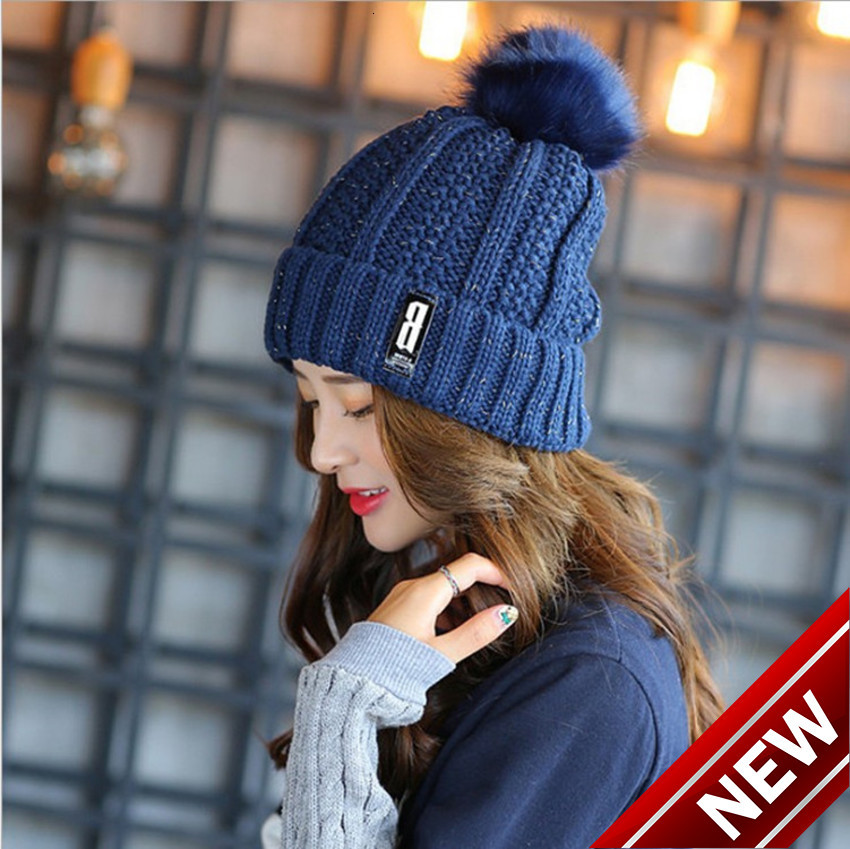 

New Ladies' Autumn and Winter Knitted Korean Students' Lovely Woolen Outdoor Cycling Warm Hat CERW, Tibetan green