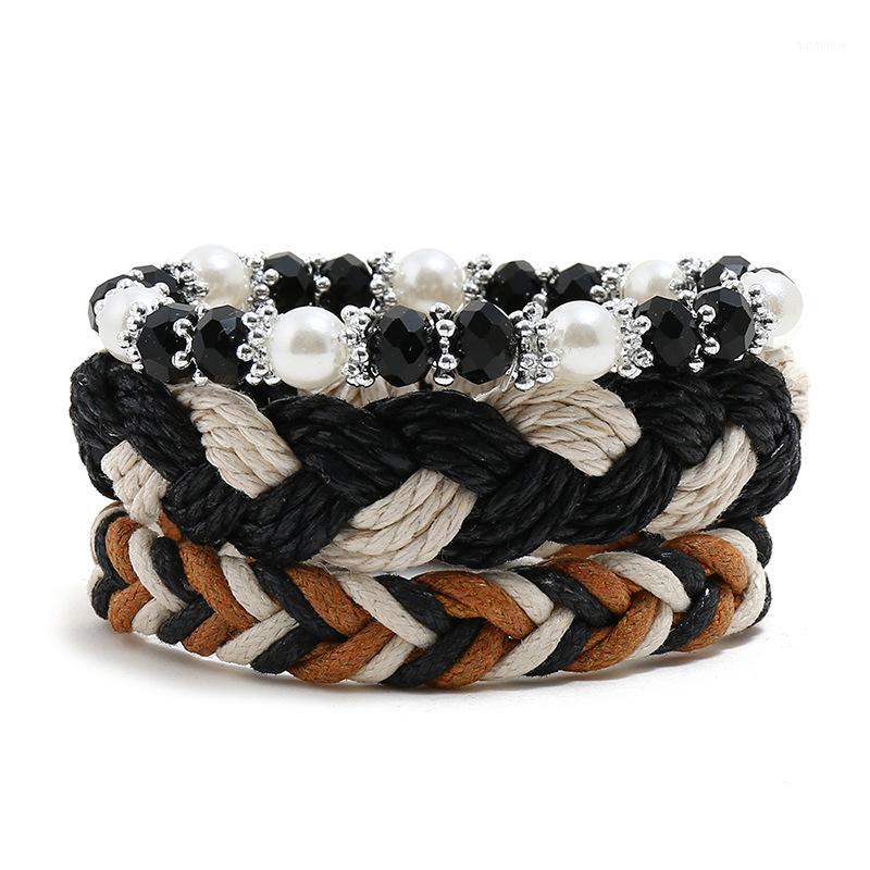 

3Pcs/Set Boho Punk Wax String Braided Bracelet for Women Friendship Handmade Chic Girl Fashion Pulsera Femme Jewelry1