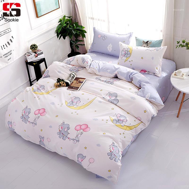 

Sookie Cute Cartoon Bedding Set 3pcs Elephant Print Duvet Cover Sets Soft Bedclothes Twin Full Queen King Size Bed Linen1