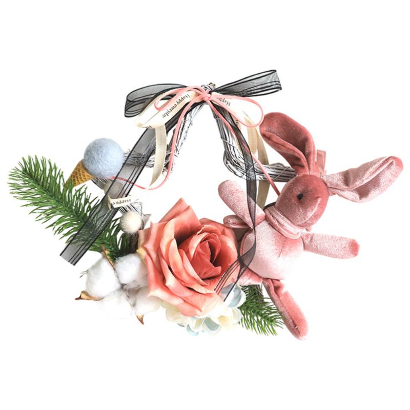 

1Pc Emulation Flower Wreath Christmas Colorful Garland Lovely Home Decoration