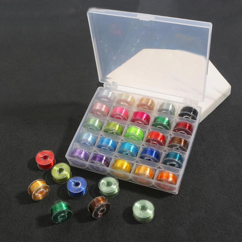 

Bright Ice Silk Embroidery Thread Bobbins Spools Cross Stitch Silk Threads Plastic Storage Box Case For Home Sewing Craft Tools, 1 set