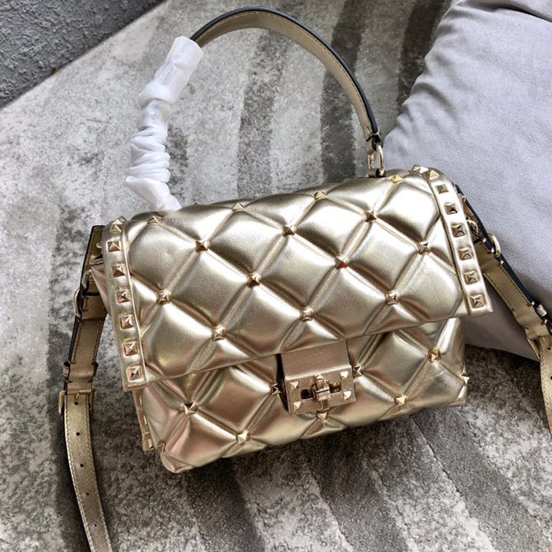 

Women Top Quality Crossbody Bag Rivet Capacity Applicable Removable Shoulder Strap Colour Lady Shoulder Bags Handbags Purse Wallet