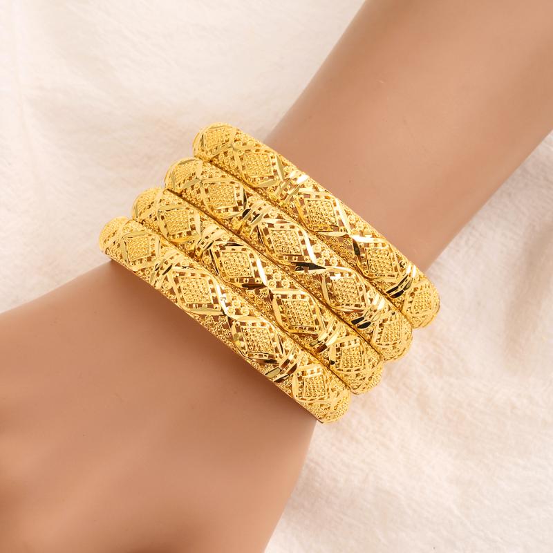 

4 Piece/BatchClassic Jewelry Round Bangles For Women Gifts For Wedding Anniversary Dubai Fashion Jewelry Findings