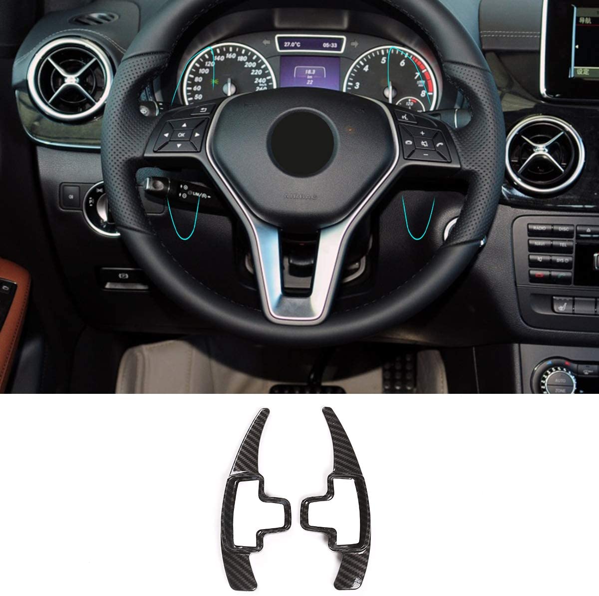 

Steering Wheel Paddle Shifter For Mercedes Benz A B E GLA GLK GL SLK R ML Class,W176 W246 W212 X204 X166 (carbon fiber)