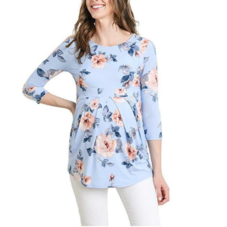 

Printed Pregnant Maternity Blouse Clothes SizeM