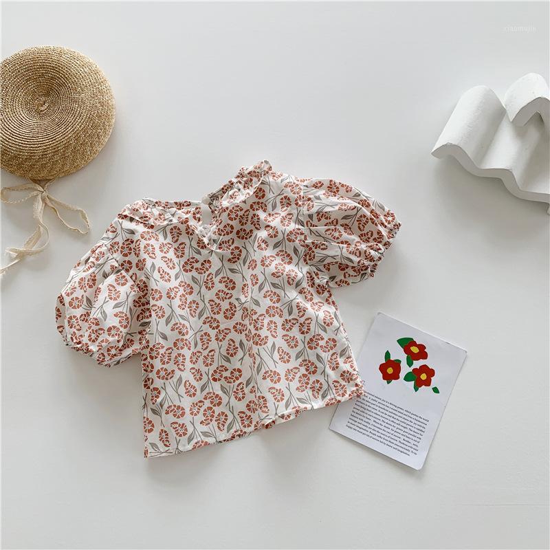 

2020 Summer New Arrival Girls Fashion Floral Blouse Kids Cotton Blouses1, As pic