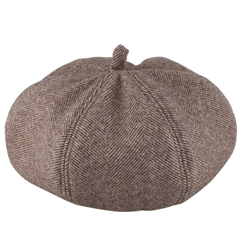 

Autumn Winter Hats Vintage Twill Beret Women Pumpkin Cap Headwear Berets Hat Dark, Dark gray