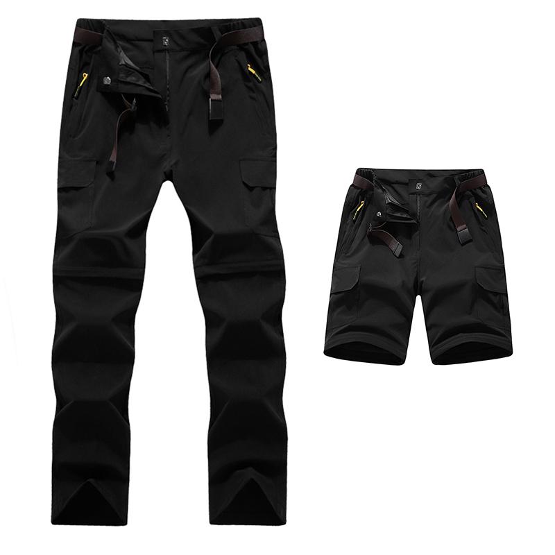 

Befusy Men's Summer Quick Dry Removable Pants Outdoor Trousers Hiking Fishing Camping Cycling Male Shorts Waterproof, Black