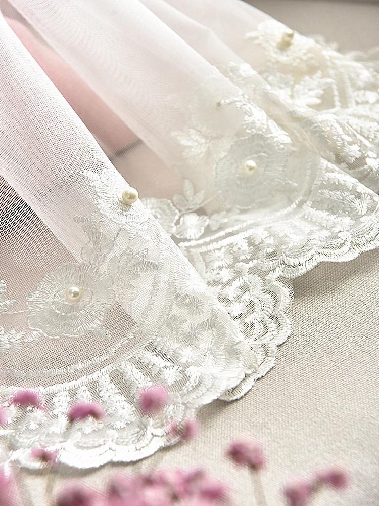 

European White Embroidery Pearl Bead Lace Tulle Luxury Fancy Curtains for Bedroom Flower Sheer For Living Room Window Balcony, Photo color