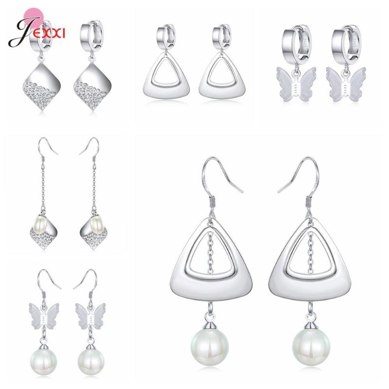 

Genuine 925 Sterling Silver Bridal Earrings Newest Models Korean Earrings Fashion Jewelry For Women Wedding Engagement Dating