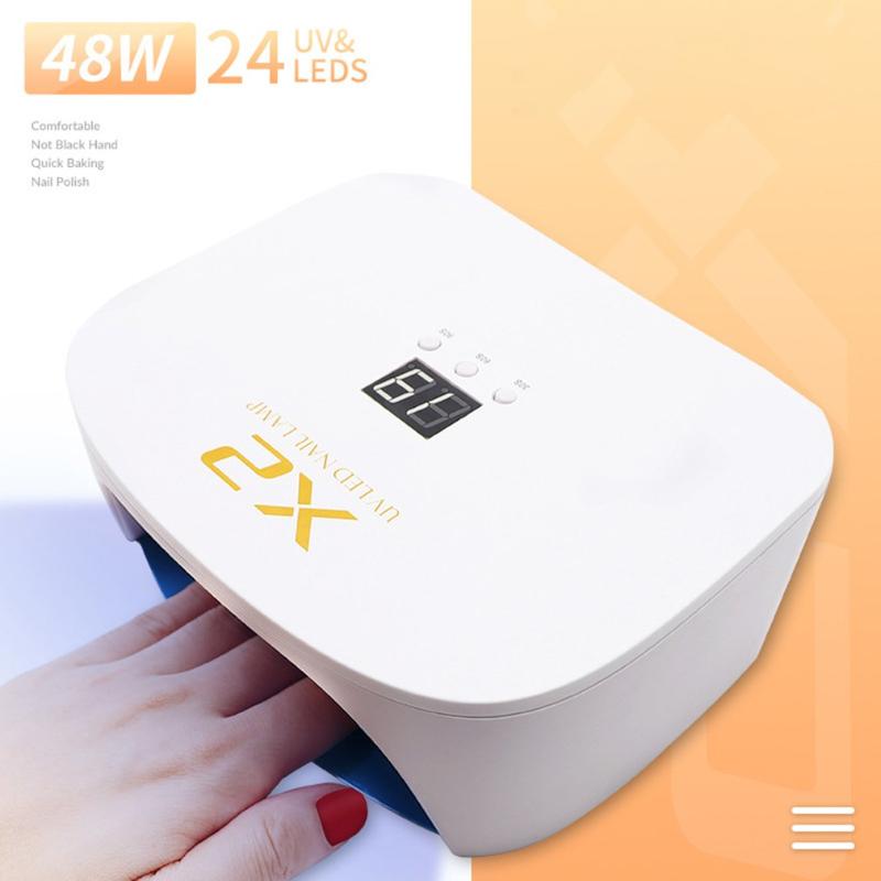 

1 Pcs Nail Lamp UV LED Lamp For Nails Dryer 48W Ice For Manicure Gel Nail Drying Gel Varnish, White