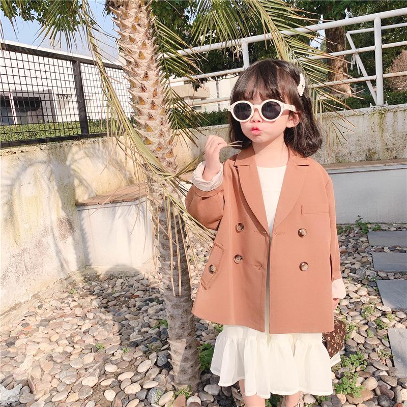

Spring Blazer Jackets for Girls Casual Blazers Suit Child Autumn Coats Children Jackets Thin Solid Long Coat Tops Christmas Coat, Caramel color