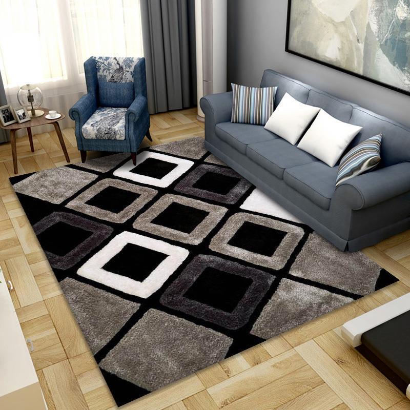 

Nordic Simple Modern Abstract Lattice Carpet For Living Room Bedroom Area Rugs Kitchen Antiskid Carpets Floor Mat Home Tapete, Color2