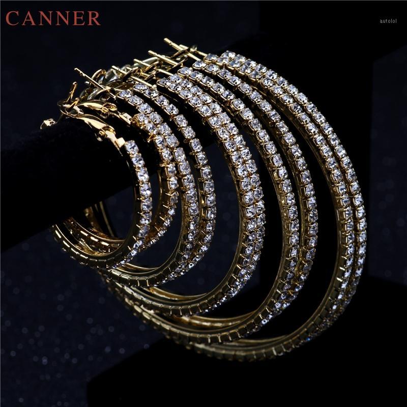 

Luxury Full Crystal Zircon Hoop Earrings for Women Silver Gold Big Circle Earrings 2020 Fashion Jewelry pendientes mujer C41