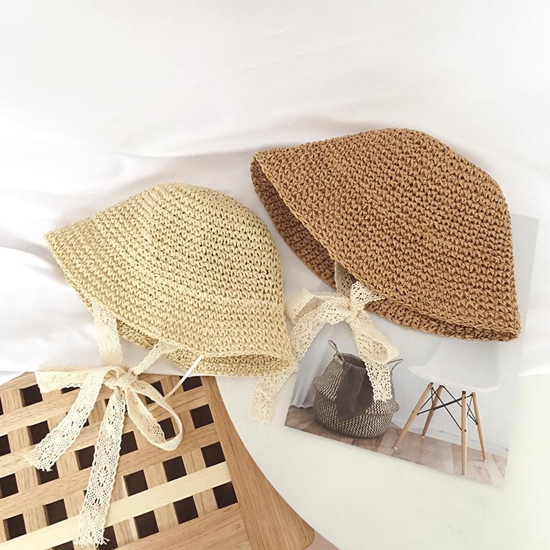 

Foldable Beach Hats For Kids Large Hat Sun Protection Summer Hat DM1067, Beige