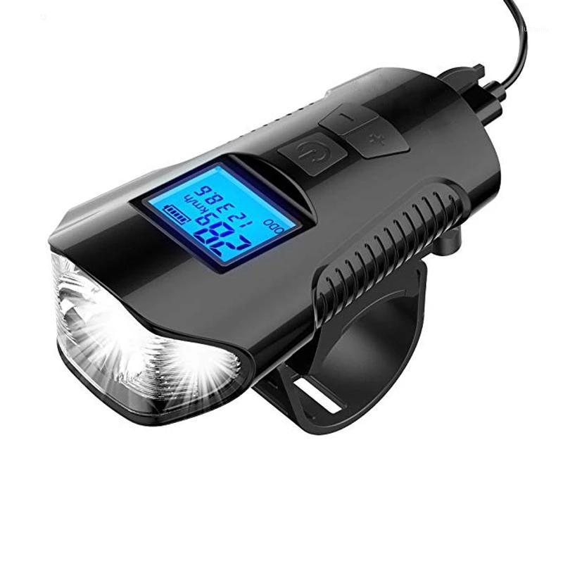 

4 Mode USB Bicycle Light Lamp & Bike Computer 6 Mode Horn Cycle Bike Speedometer Led Front Lights Cycling Headlight1