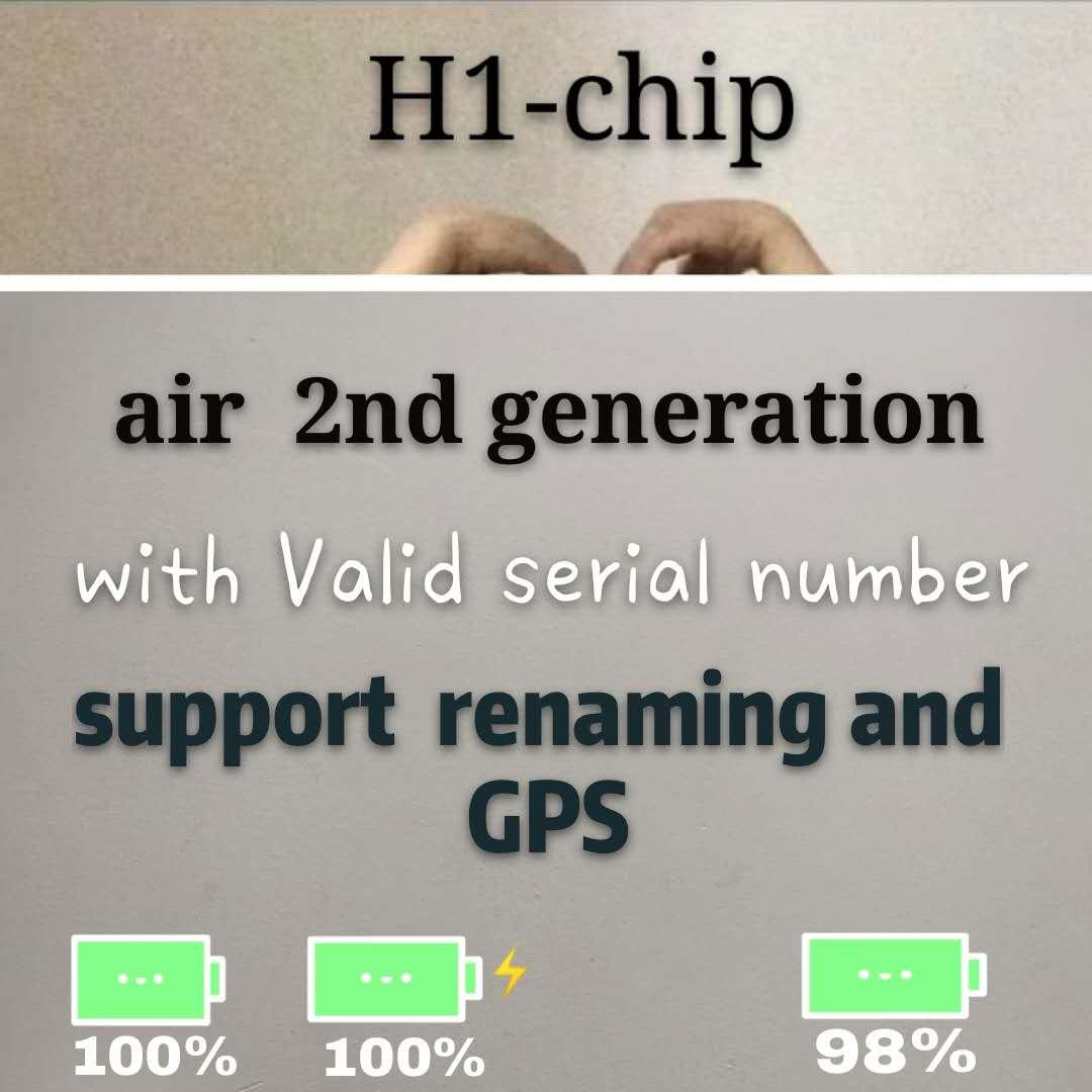

Air Gen 3 H1 Chip Rename In-ear PK Metal sports Bluetooth Headphones Pro Wireless Charging AP2 AP3 W1 chip Earbuds 2nd Generation, White