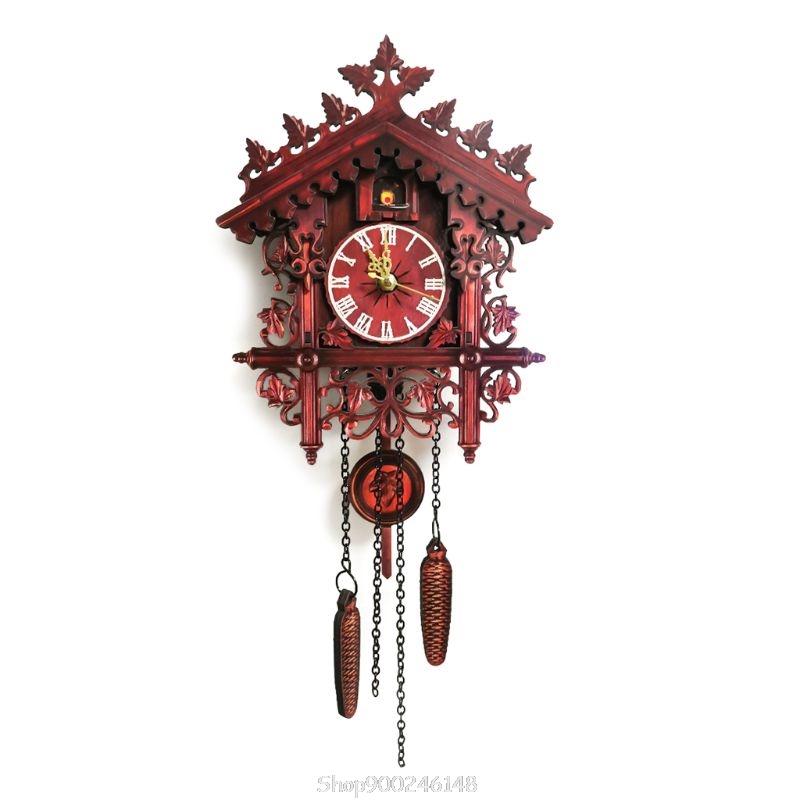 

Vintage Wooden Cuckoo Wall Clock Hanging Handcraft Watch Home Restaurant Decor S29 20 Dropship