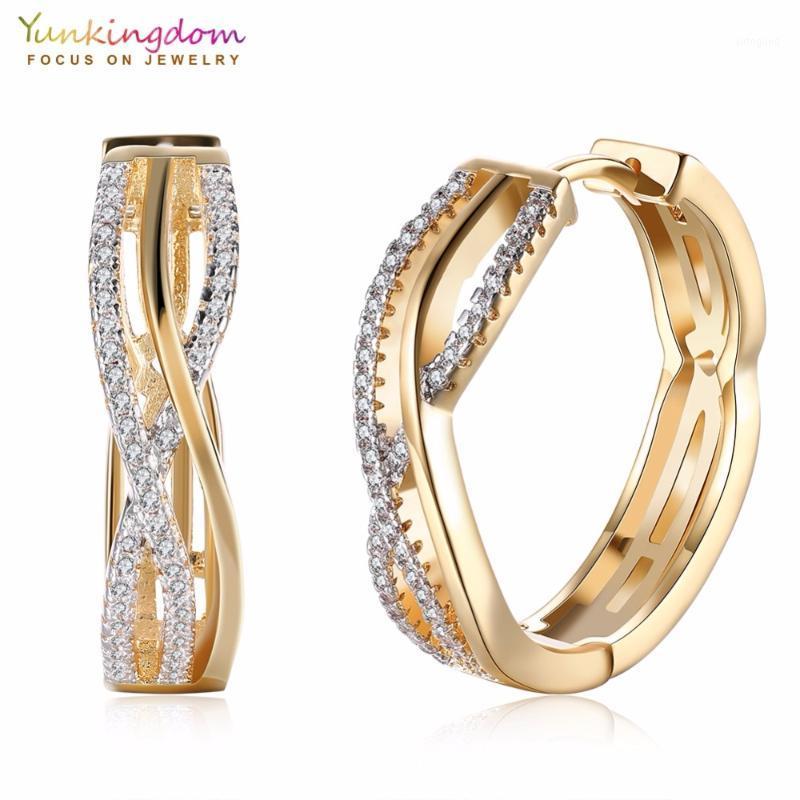 

Hoop & Huggie Yunkingdom Charms Vintage Pave Cubic Zirconia Circle Earrings Wedding Women Jewelry1