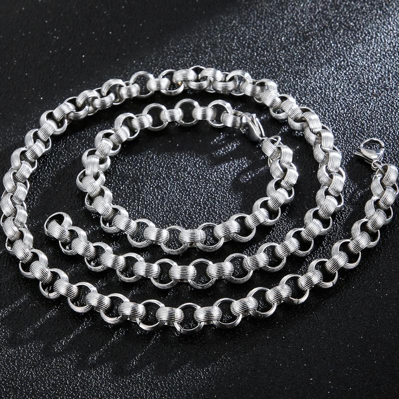 

9MM Wide Stainless Steel Circle O Chain Necklace for Men Boys Bracelets Bangles Nickel Free Biker Jewelry Choker Dropshipping