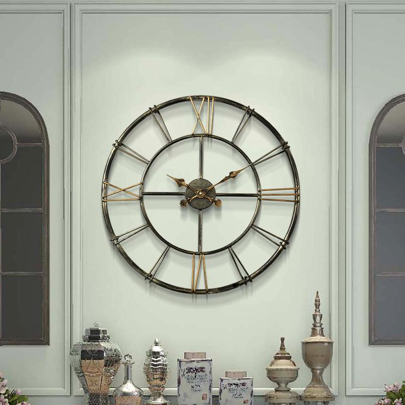 

Retro Creative Wall Clock Simple Modern Silent Metal Clock Mechanism Nordic Design Bedroom Reloj De Pared Home Decor BW50WC