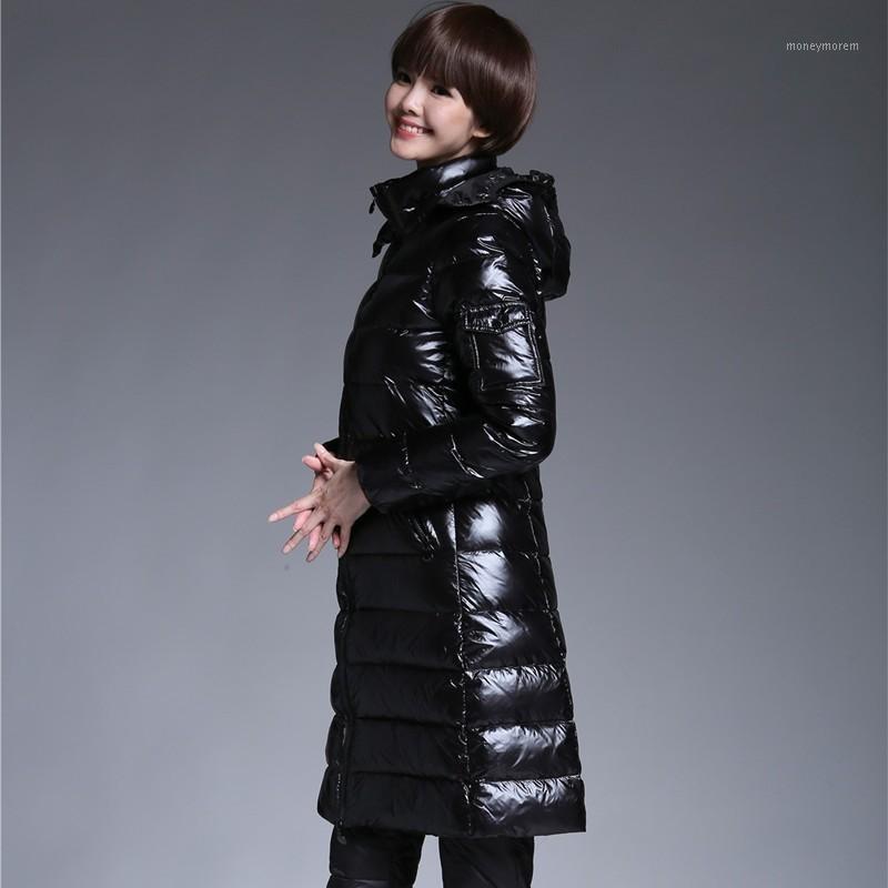 

Korean Black Slim Fit Womens Thick Warm Overcoat Duck Down Hooded Female Jacket Motorcycle Windbreaker Parka Coats1