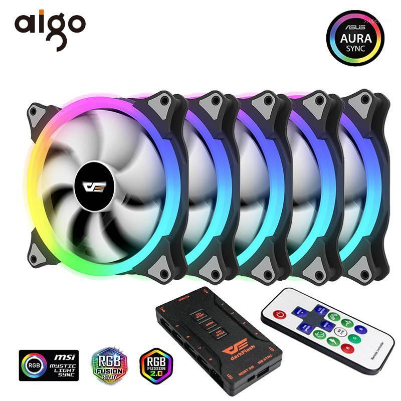 

Fans & Coolings Aigo PC Case 140mm Fan RGB AURA SYNC 3P-5V Cooling CPU Cooler Quiet With IR Remote LED Computer Radiator Fans1