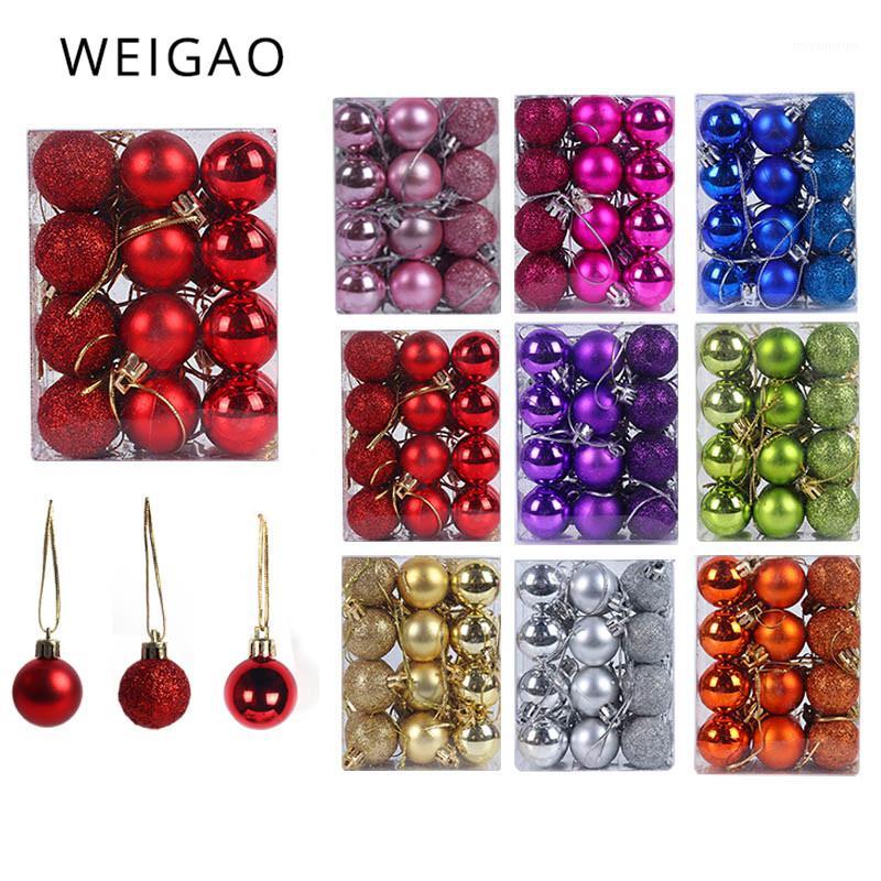 

WEIGAO 24pcs Christmas Tree toys Decorations Ball Bauble Xmas Party Hanging Ball Ornaments Decorations for Home New Year Navidad1
