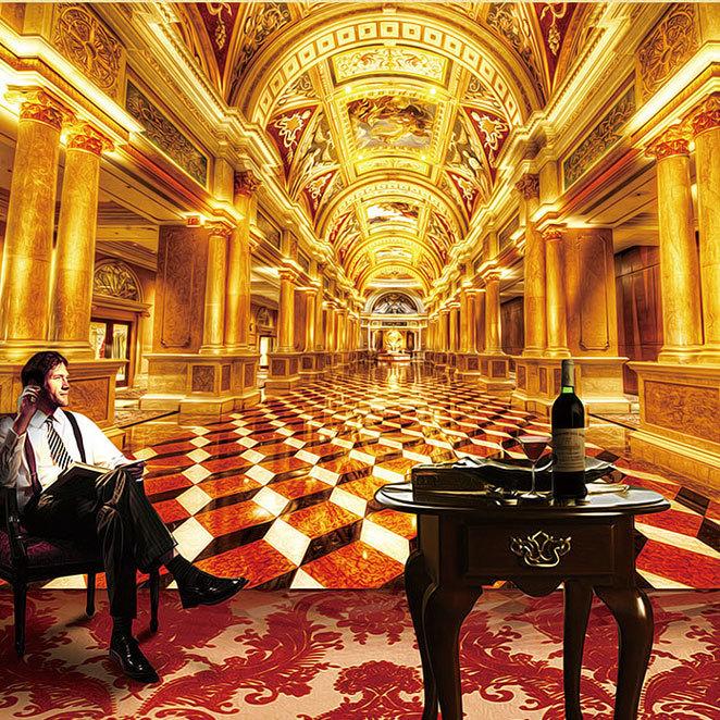 

Non-woven wallpaper mural stereoscopic 3D large living room TV background KTV hotel Custom Size, As pic