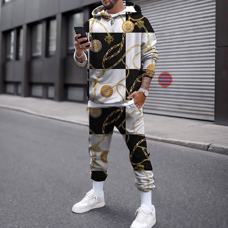 Sweats à Sweats à capuche 3D pour hommes Plaid graphique imprimé à capuche occasionnel quotidien 3D imprimé casual sweatwear sweatshirts à manche