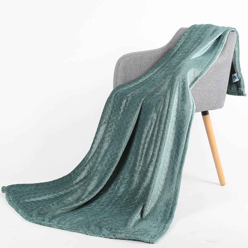 

Warm Flannel Bed Blanket Office Winter Thick Sofa Cover Plaid Bedspread Cobertor1