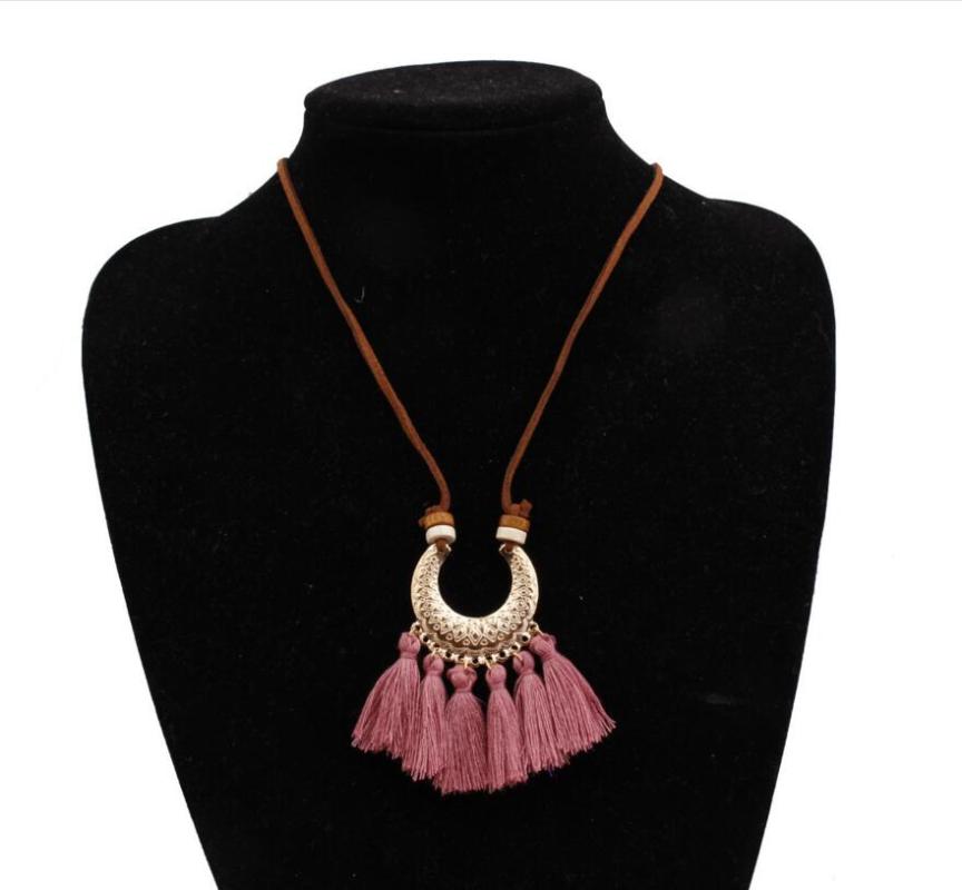 

NEW Long Tassel Necklace For Women Maxi Statement Fashion Jewelry Cute Lovely Necklace Black Red White Boho