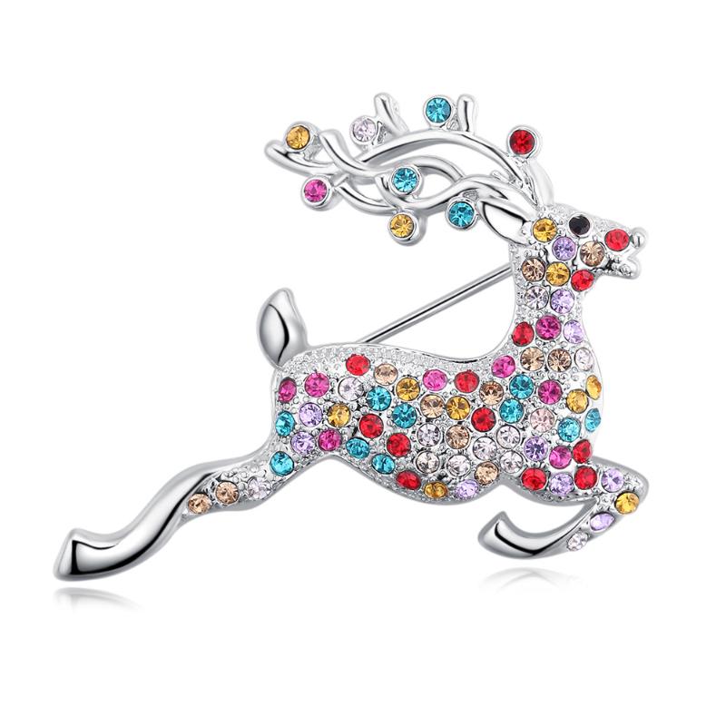 

2020 New Brooch For Women Animal Elk Party Jewelry Fashion Christmas Brooches for Children Luxurious Rhinestone Deer Pins