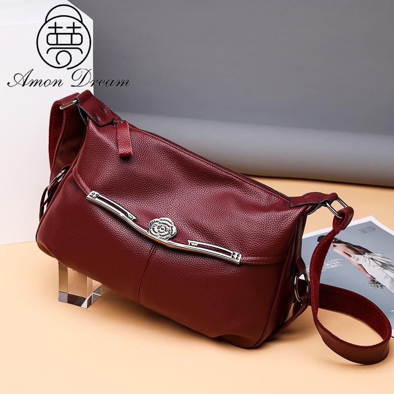 

High Quality Solid PU Leather Crossbody Bag Casual Shoulder Messenger Bags for Women 2020 New Luxury Handbag Women Bags Designer, Burgundy