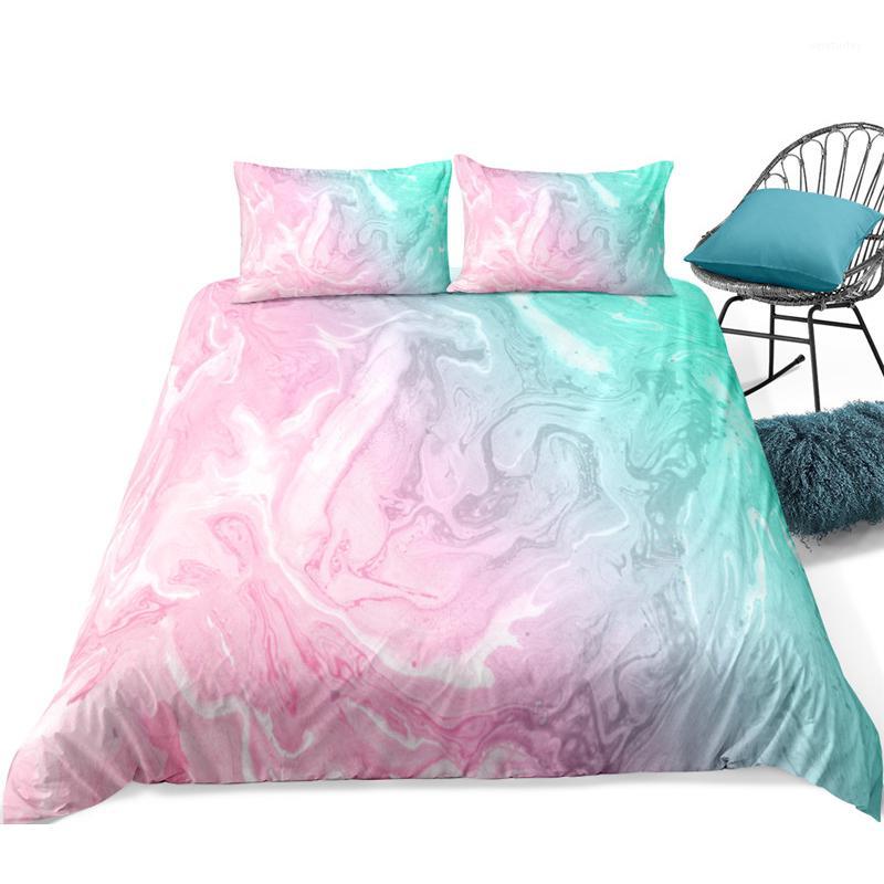 

New Marble Texture Bedding Set King Queen Single Size Golden Green Blue Duvet Cover Pillowcase Quicksand Bed Cover 2/3pcs1, Pattern 7