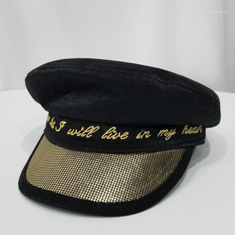 

Literary Letter Newsboy Hats Winter Woman's Army Navy Leather Cap Warm For Autumn Winter Flat Top Berets Sequins Hat1, White